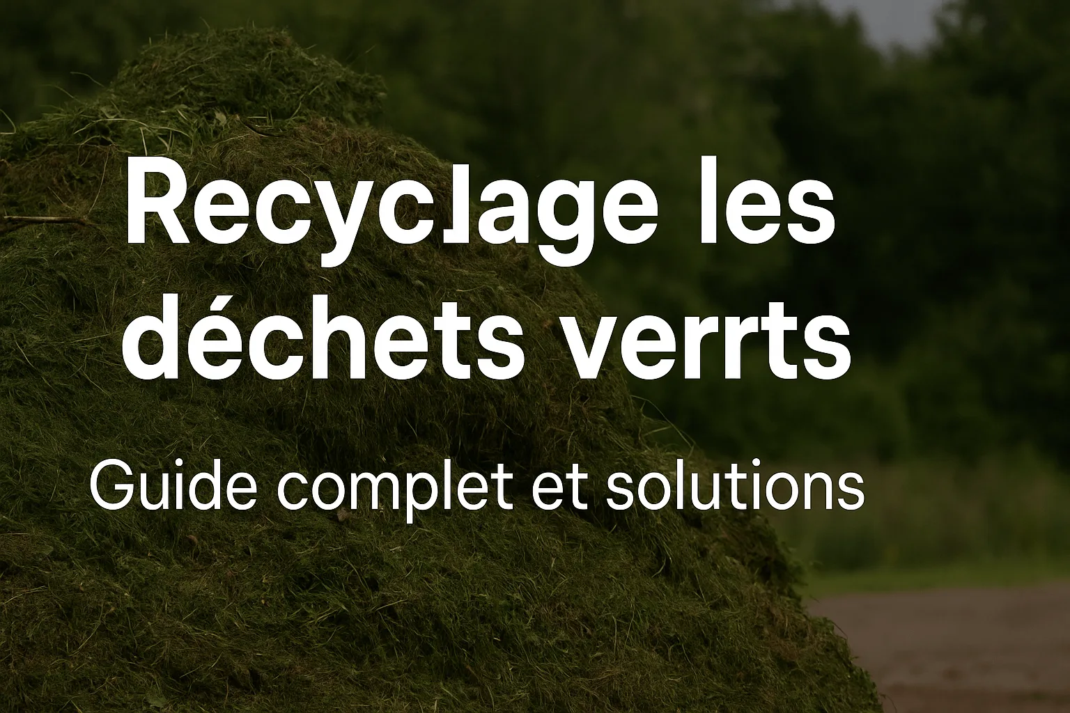 Recyclage des déchets verts – Guide complet et solutions, avec un tas de végétaux broyés en arrière-plan naturel.