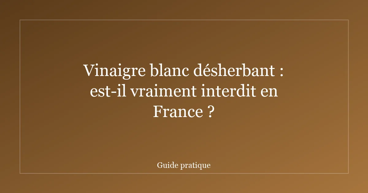 Vinaigre blanc désherbant : est-il vraiment interdit en France ?