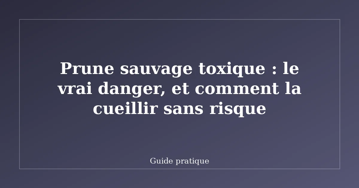 Prune sauvage toxique : le vrai danger, et comment la cueillir sans risque